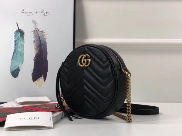 HOT SALE Gucci GG Marmont mini round shoulder bag