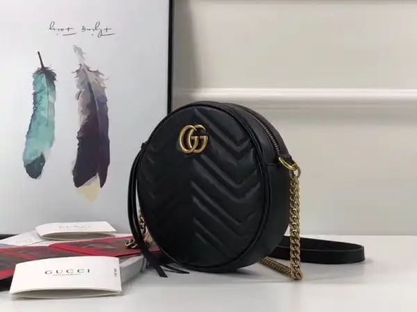 Affordable Gucci GG Marmont mini round shoulder bag