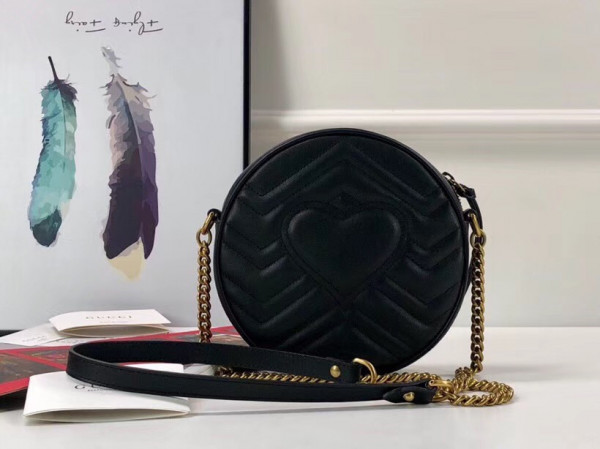 HOT SALE Gucci GG Marmont mini round shoulder bag