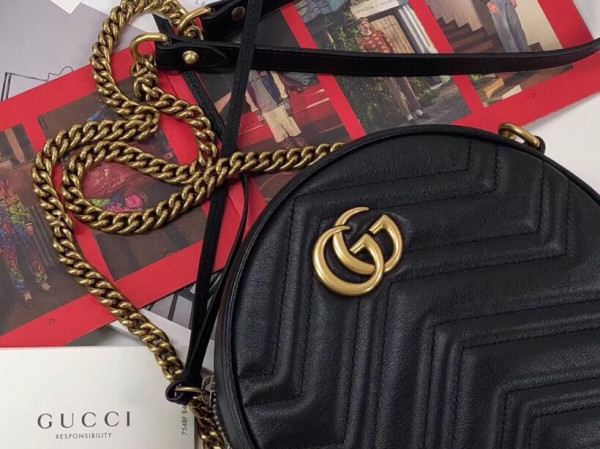 HOT SALE Gucci GG Marmont mini round shoulder bag