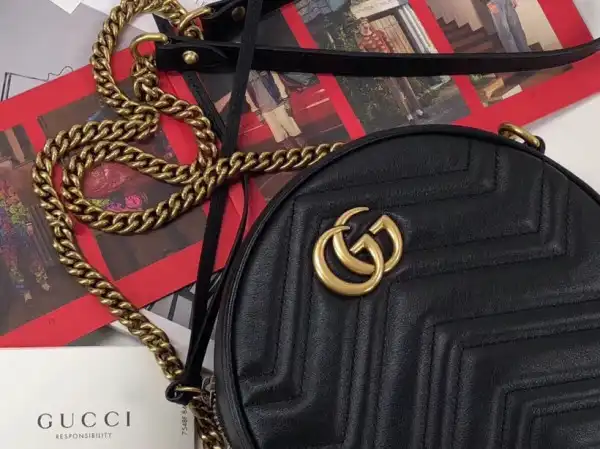 First bag ru Gucci GG Marmont mini round shoulder bag