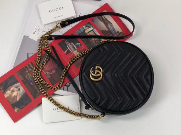 HOT SALE Gucci GG Marmont mini round shoulder bag