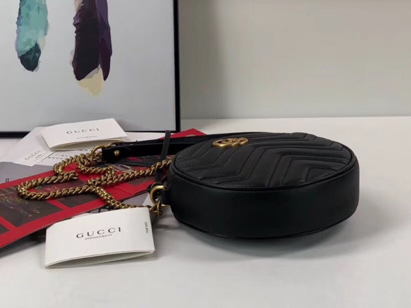 HOT SALE Gucci GG Marmont mini round shoulder bag