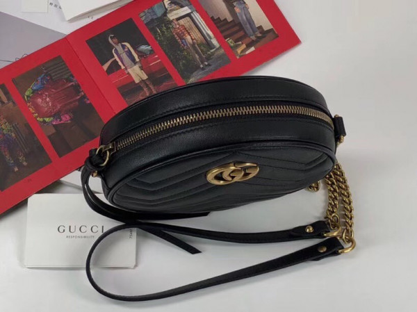 HOT SALE Gucci GG Marmont mini round shoulder bag