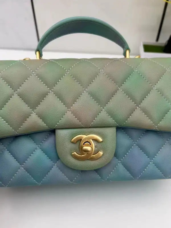 CHANEL FLAP BAG WITH TOP HANDLE-20*12*6cm