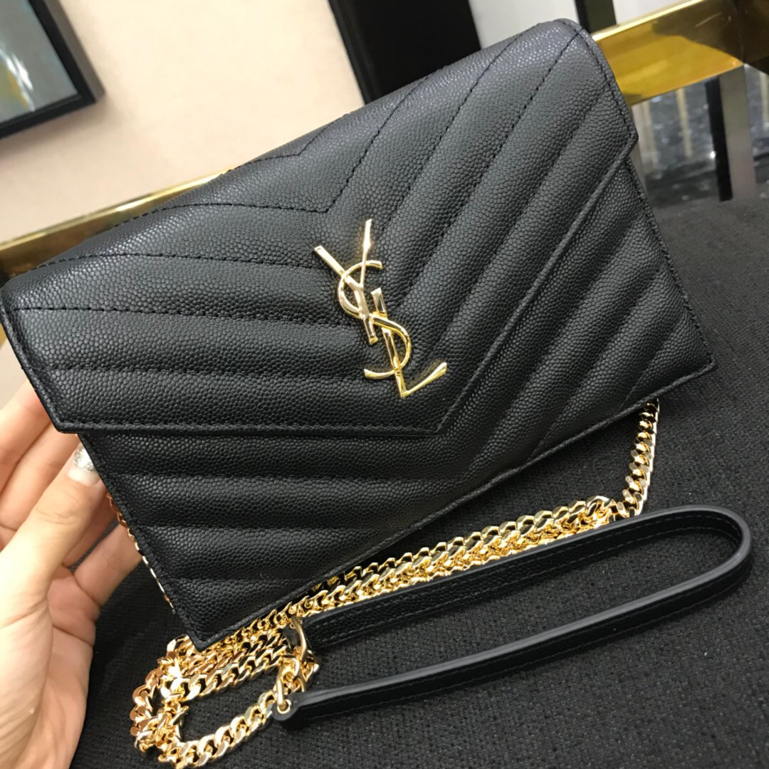 HOT SALE YSL CASSANDRE MATELASSÉ CHAIN WALLET