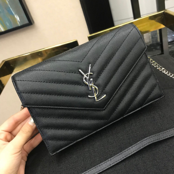 HOT SALE YSL CASSANDRE MATELASSÉ CHAIN WALLET