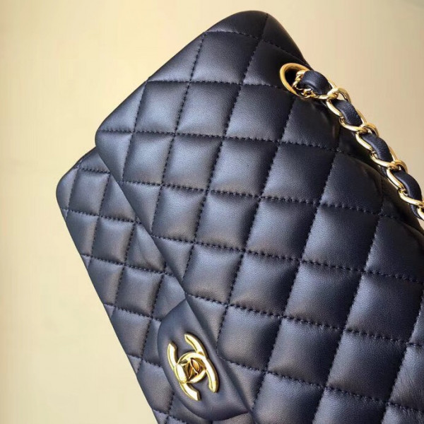 HOT SALE CL Royalblue Lambskin 2.55 With Gold Hardware