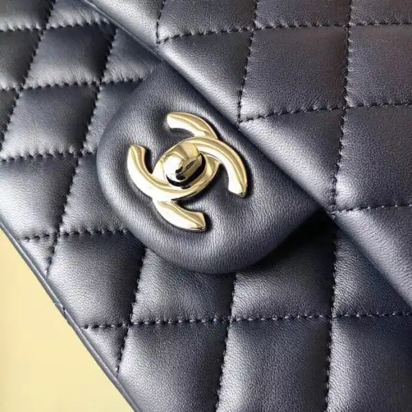 CHANEL Royalblue Lambskin 25cm With Silver Hardware