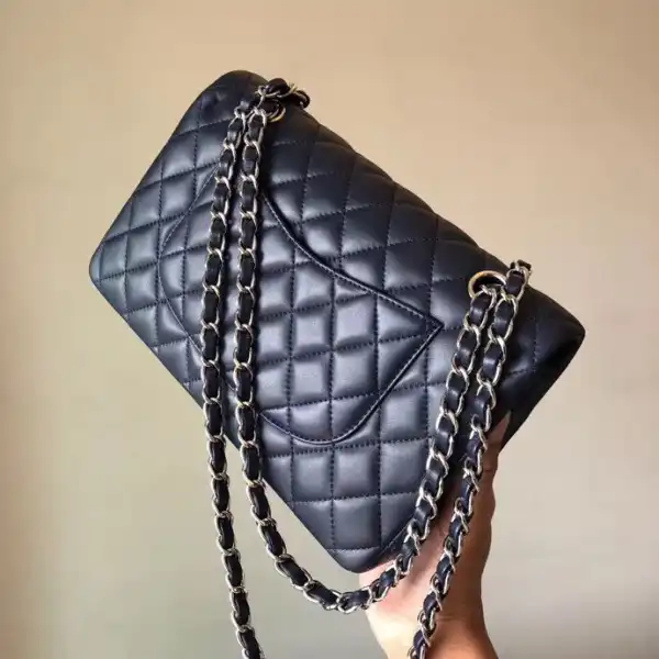 CHANEL Royalblue Lambskin 25cm With Silver Hardware