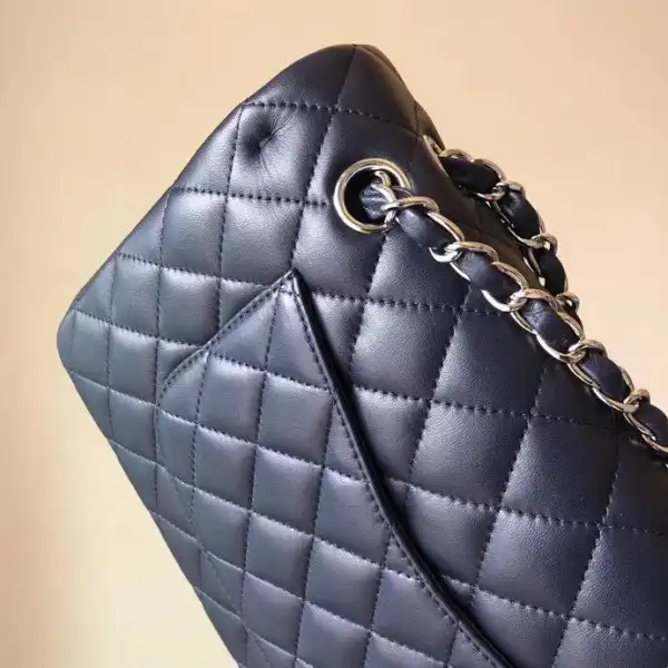 CHANEL Royalblue Lambskin 25cm With Silver Hardware