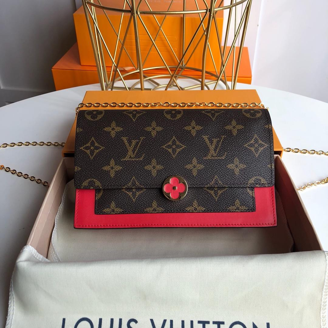 HOT SALE LOUIS VUITTON FLORE CHAIN WALLET