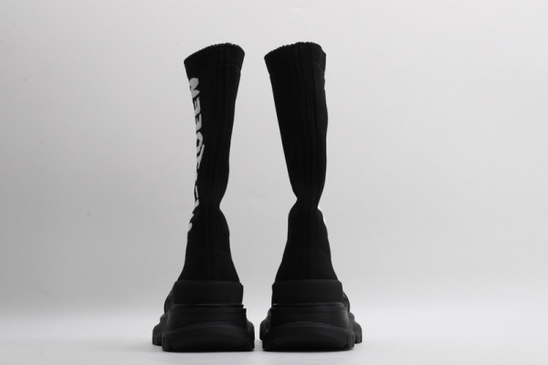 HOT SALE ALEXANDER MCQUEEN Graffiti Knit Tread Slick Boot