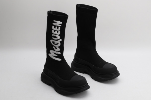 HOT SALE ALEXANDER MCQUEEN Graffiti Knit Tread Slick Boot