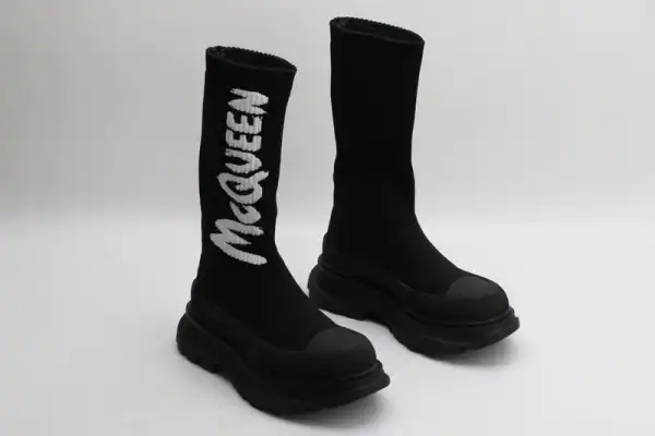 ALEXANDER MCQUEEN Graffiti Knit Tread Slick Boot