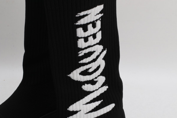 HOT SALE ALEXANDER MCQUEEN Graffiti Knit Tread Slick Boot