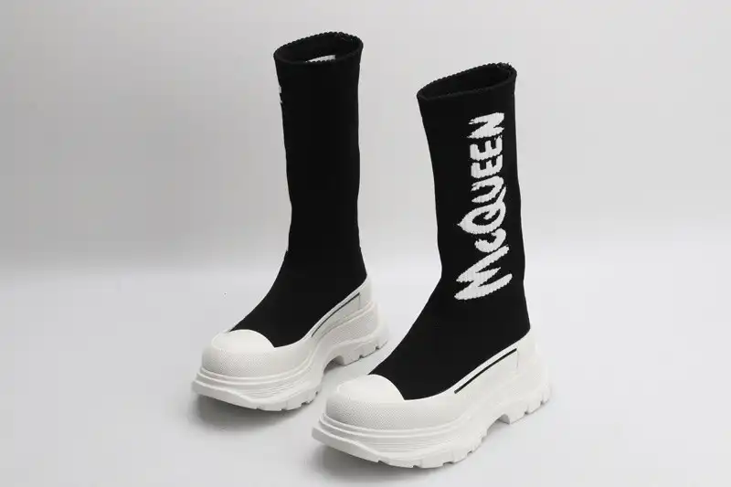 ALEXANDER MCQUEEN Graffiti Knit Tread Slick Boot