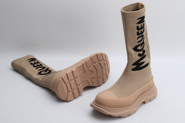 HOT SALE ALEXANDER MCQUEEN Graffiti Knit Tread Slick Boot