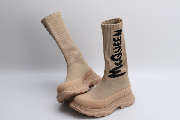 HOT SALE ALEXANDER MCQUEEN Graffiti Knit Tread Slick Boot