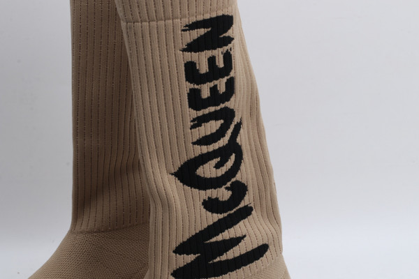 HOT SALE ALEXANDER MCQUEEN Graffiti Knit Tread Slick Boot