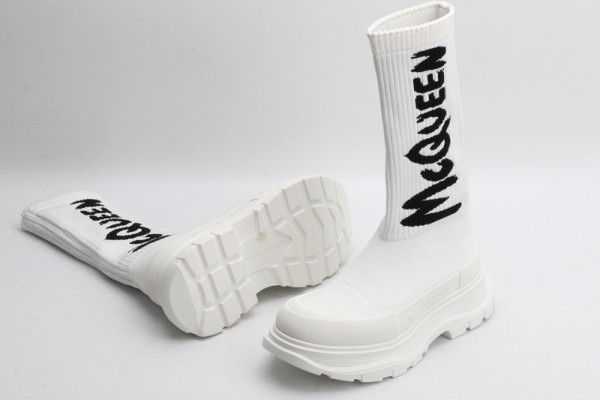 HOT SALE ALEXANDER MCQUEEN Graffiti Knit Tread Slick Boot