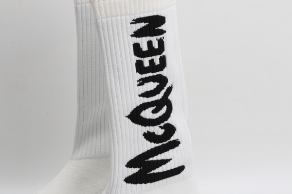 HOT SALE ALEXANDER MCQUEEN Graffiti Knit Tread Slick Boot