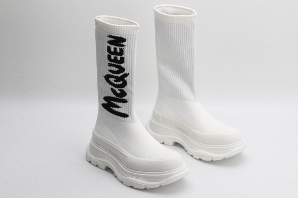 HOT SALE ALEXANDER MCQUEEN Graffiti Knit Tread Slick Boot