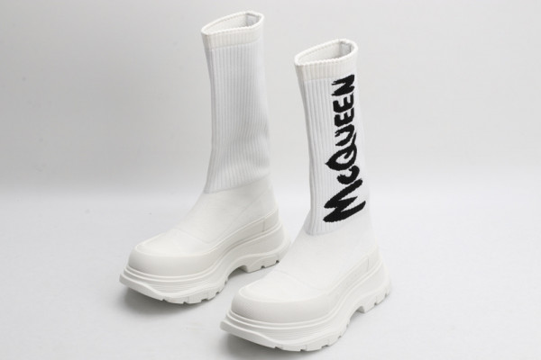 HOT SALE ALEXANDER MCQUEEN Graffiti Knit Tread Slick Boot