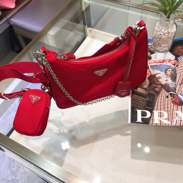 HOT SALE PRADA NYLON HOBO BAG