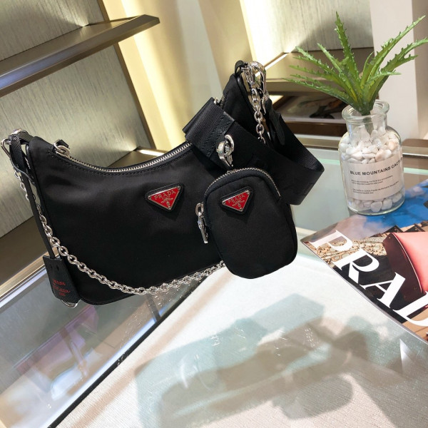 HOT SALE PRADA NYLON HOBO BAG