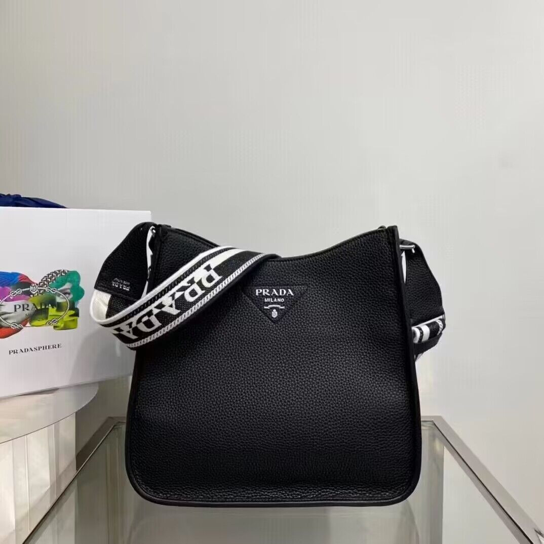 HOT SALE PRADA Leather hobo bag