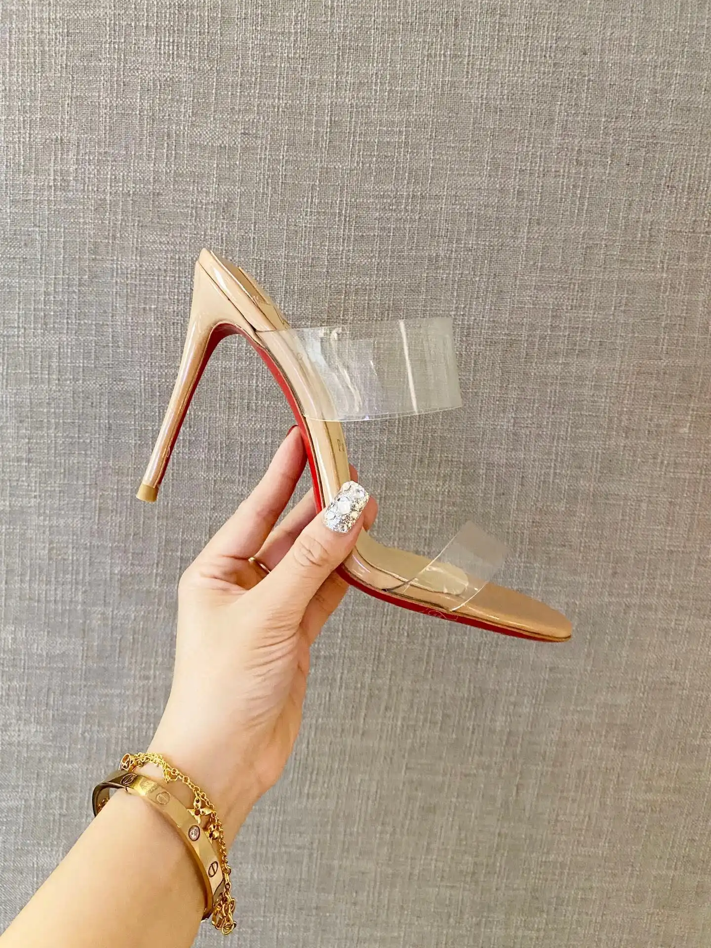 Christian Louboutin Just Nothing Illusion Red Sole Sandals