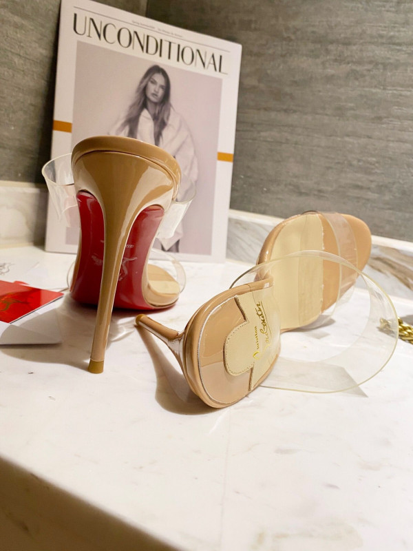 HOT SALE Christian Louboutin Just Nothing Illusion Red Sole Sandals