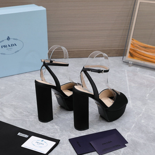 HOT SALE prada patent leather platform sandals