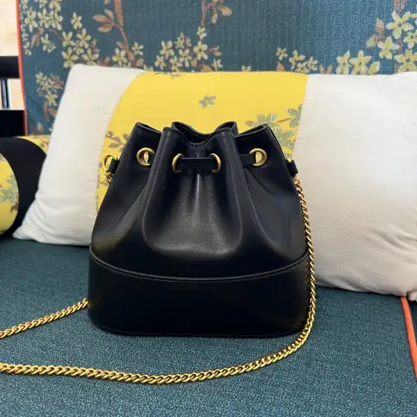 VALENTINO MINI BUCKET BAG IN NAPPA WITH VLOGO SIGNATURE CHAIN