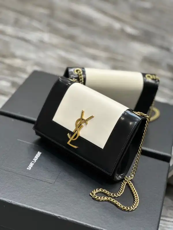 YSL Kate small two-tone leather shoulder bag