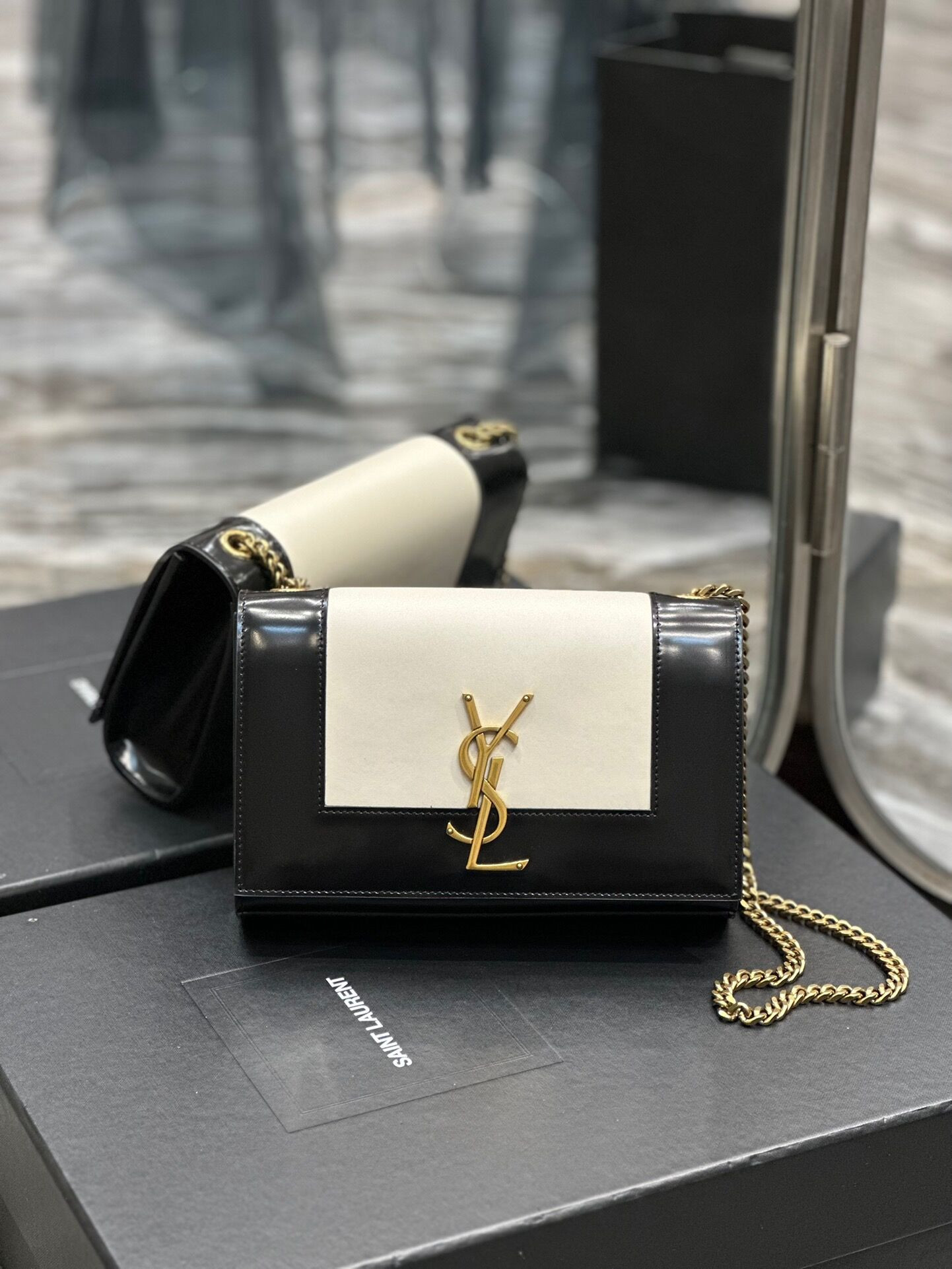 HOT SALE YSL Kate small two-tone leather shoulder bag