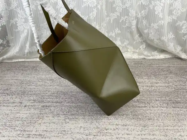 Lowee Puzzle Fold Tote in shiny calfskin