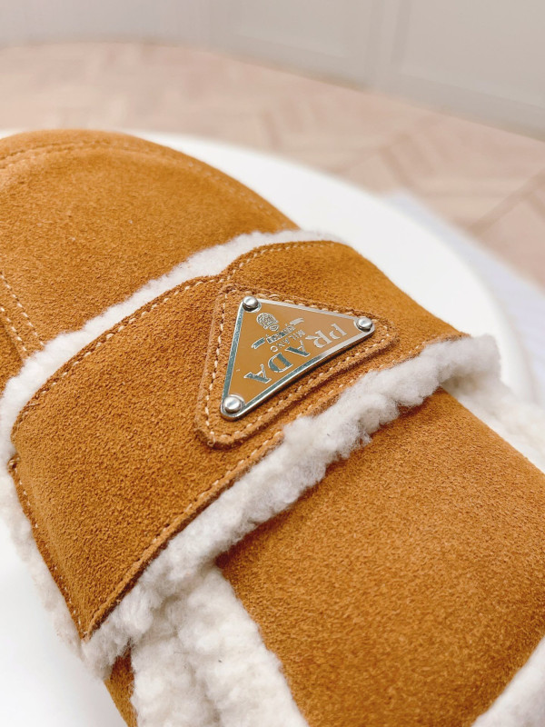 HOT SALE PRADA SHEARLING SLIPPERS