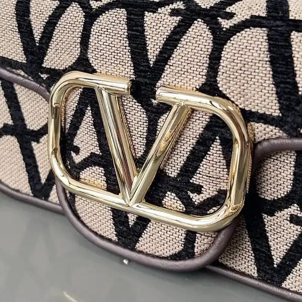 VALENTINO SMALL LOCÒ TOILE ICONOGRAPHE SHOULDER BAG