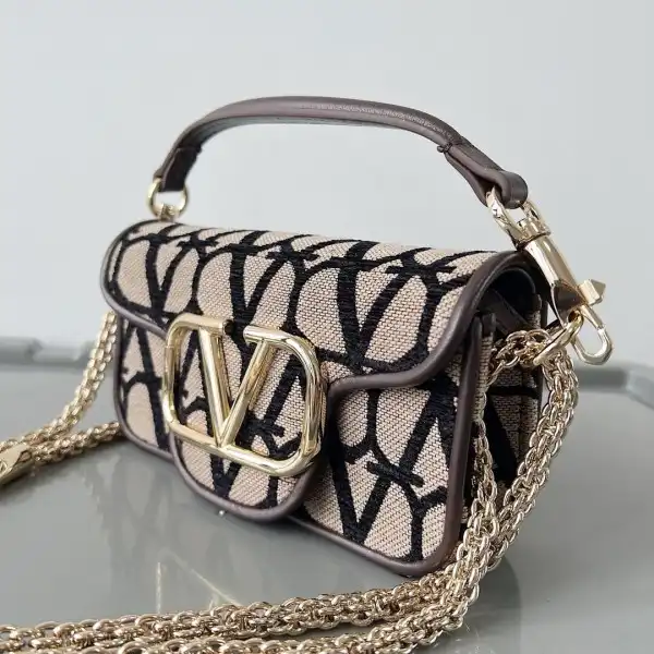 VALENTINO SMALL LOCÒ TOILE ICONOGRAPHE SHOULDER BAG