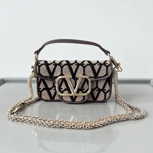 VALENTINO SMALL LOCÒ TOILE ICONOGRAPHE SHOULDER BAG