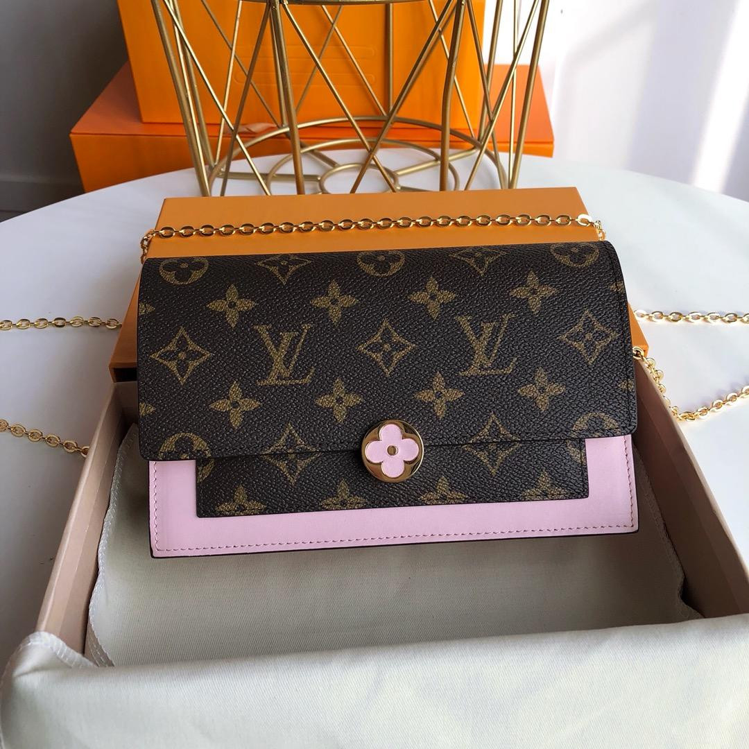 HOT SALE LOUIS VUITTON FLORE CHAIN WALLET