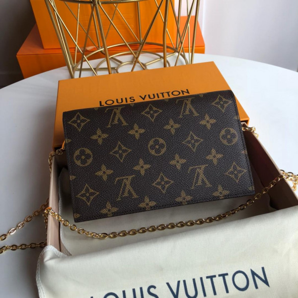 HOT SALE LOUIS VUITTON FLORE CHAIN WALLET