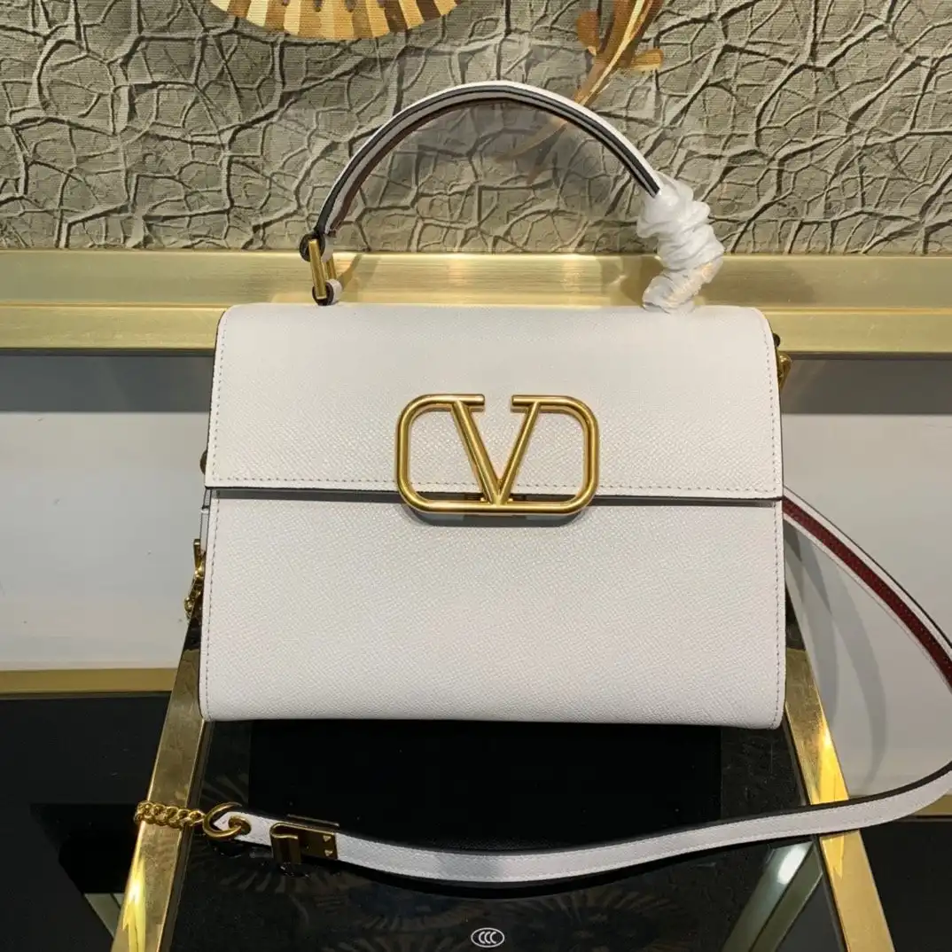 VALENTINO SMALL VSLING GRAINY CALFSKIN HANDBAG