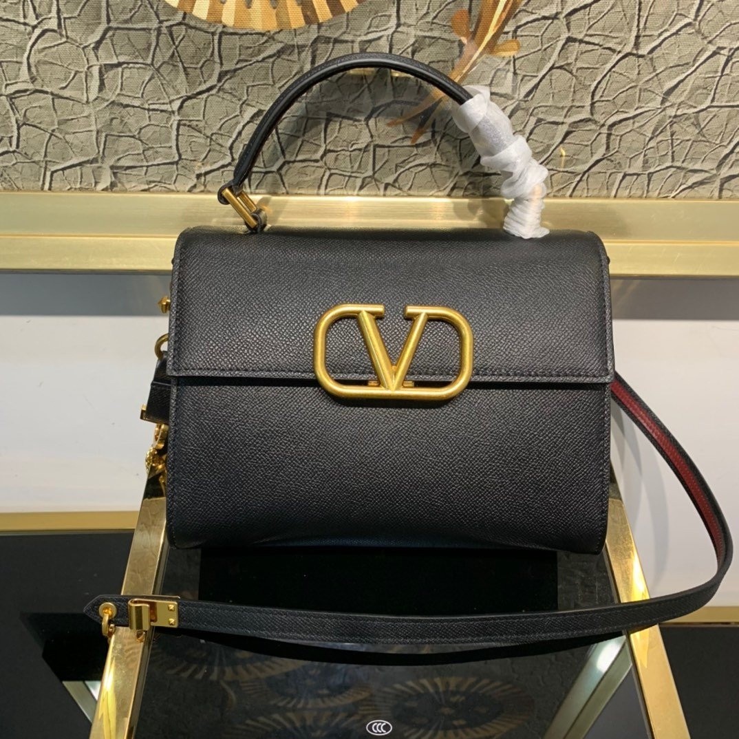 HOT SALE VALENTINO SMALL VSLING GRAINY CALFSKIN HANDBAG