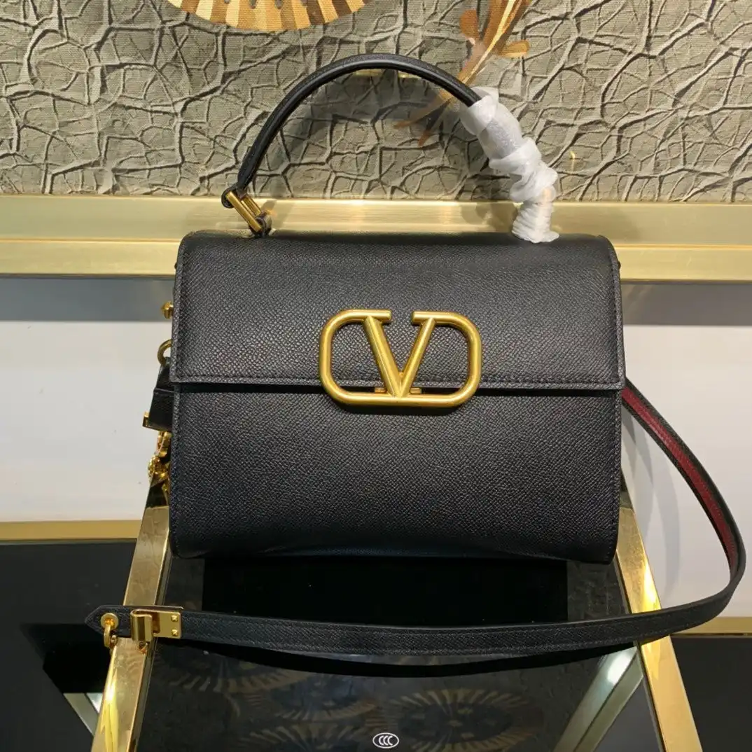 VALENTINO SMALL VSLING GRAINY CALFSKIN HANDBAG