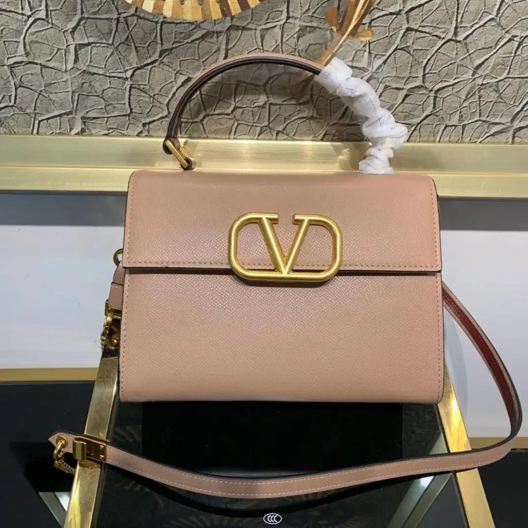 VALENTINO SMALL VSLING GRAINY CALFSKIN HANDBAG