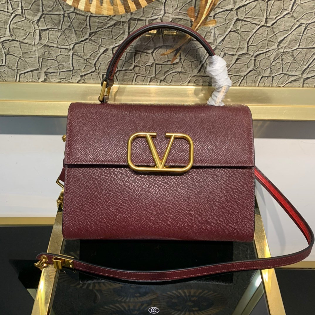 HOT SALE VALENTINO SMALL VSLING GRAINY CALFSKIN HANDBAG