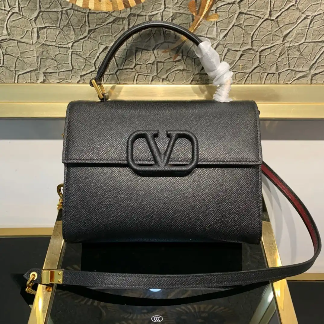 VALENTINO SMALL VSLING GRAINY CALFSKIN HANDBAG